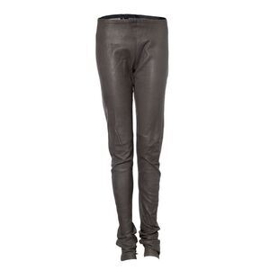 Haider Ackermann green leather stretch trousers